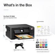 Epson EcoTank ET-2850 Wireless Color All-in-One Cartridge-Free Supertank Printer with Scan, Copy and Auto 2-sided Printing - Black