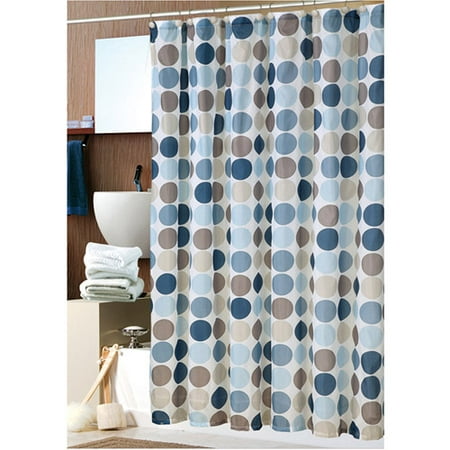 Mainstays Fabric Shower Curtain & Decorative Hooks Set, 13 Piece