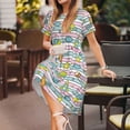 thumbnail image 3 of Lsque Space Doodle Print Women's Casual Dress T-Shirt Summer Short Sleeve Scoop Neck Swing Dresses, 3 of 6