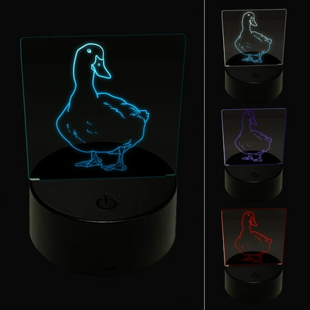 

White Pekin Duck LED Night Light Sign 3D Illusion Desk Nightstand Lamp