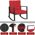 thumbnail image 6 of Costway 2PCS Patio Rattan Rocker Chair Outdoor Glider Wicker Rocking Chair Cushion Red, 6 of 9