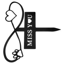 HINTRMENT 1Pcs Metal Pet Grave Markers with Elegant and Cats in Gardens