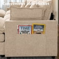 thumbnail image 5 of Ovios 108" Modular Sofa U-Shaped Cloud Sectional Couch with 2 Ottomans, Comfy Deep Seat Chenille Sofa for Living Room, Apartment, Camel, 5 of 10