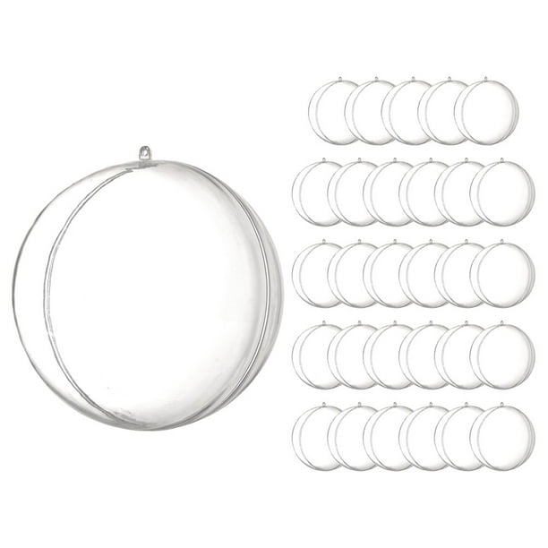 30 piezas de adornos de plástico transparente rellenables, bolas de adorno rellenables transparentes, bolas colgantes transparentes, bola flotante para acuario