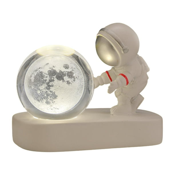 Luz nocturna con bola de cristal, lámpara nocturna astronómica, regalo para niños y adultos, luz de globo de cristal, luz de noche para decoración de Luna