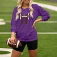 thumbnail image 1 of Chandail en Molleton Sans Capuche pour Femmes - Imprimé Football, Col Rond Surdimensionné pour Tenue Décontractée et de Jour de Match, 1 of 3