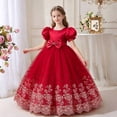 thumbnail image 5 of Busydd Girls Princess Dress 3-14 Years Fashion for mal Party Puff Sleeves Gown Dresses 7-8 Years, 5 of 10