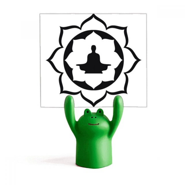 La figura simple ilustración patron de Lotus Buddhist Estante de notas, estante de ranas de animales de dibujos animados