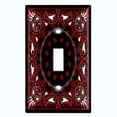 thumbnail image 3 of Metal Light Switch Plate Cover Red Black Bandana Paisley Tile Pattern TIL044, 3 of 13
