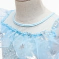 thumbnail image 6 of IBTOM CASTLE Girl Princess Ice Queen Elsa Fancy Dress Up Carnival Cosplay Costume Sequin Snowflake Colorful Tulle Tutu Halloween Christmas Birthday Party Outfit 7-8 Years Gradient Blue, 6 of 8