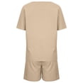 thumbnail image 3 of Conjunto de pantalones cortos de manga corta Sloid con cuello redondo para mujer, traje deportivo informal de verano, 2 piezas Wmkox8yi  bvn1390, 3 of 7