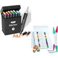 thumbnail image 1 of 24 Colors Double Tip Alcohol Art Markers, 12 PCS 24 colors Acrylic Paint Pens Markers，Dual Tip Drawing Pens Permanent Markers Gift for Kids Artist Adult Cards Drawing, Drawing Sketching, 1 of 6