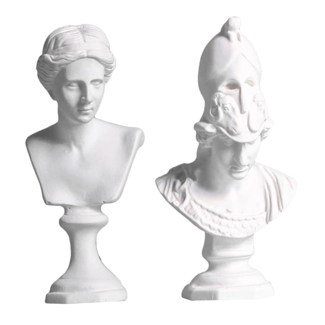 2 Uds Figurita Griega Famosa Estatua en Miniatura Escultura Ornamento Artesanías