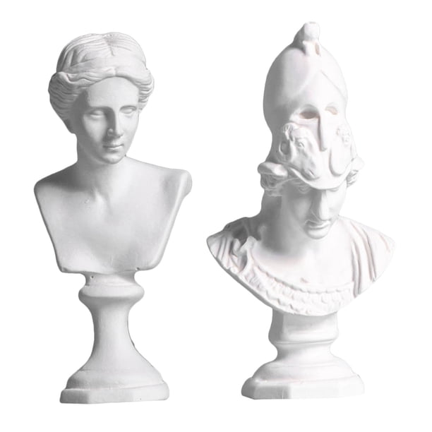 2 Piezas Famosa Griega en Miniatura Estatua Escultura Adorno Artesanías