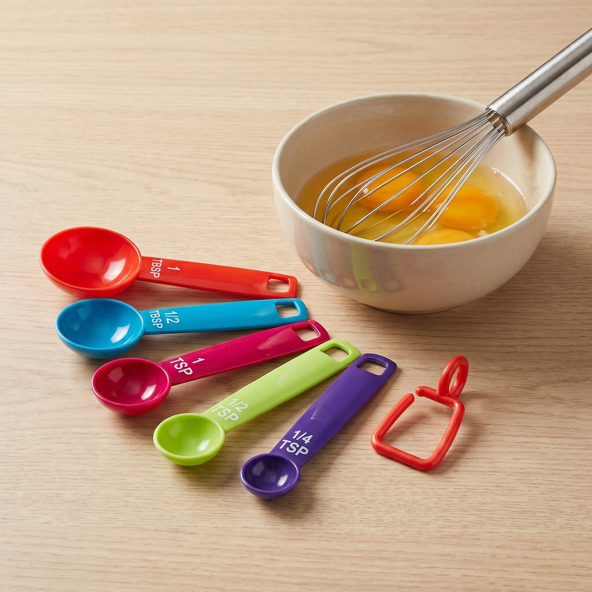 Unique Bargains Durable Plastic Measuring Spoons Set for Cooking Colorful-B 5Pcs