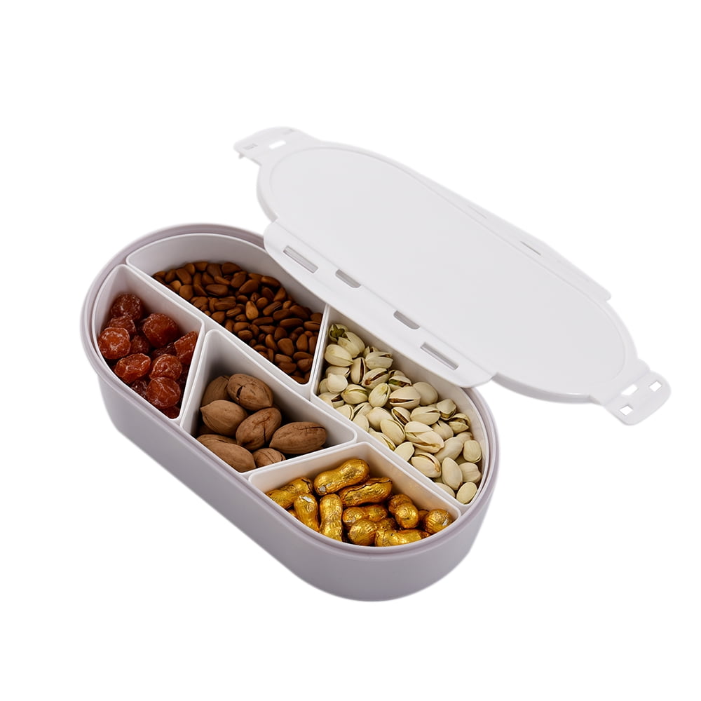 Fruits Nuts Plate with Lid Seal Detachable Multi Sectional Sub Grid