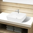 thumbnail image 2 of vidaXL Bathroom Sink Basin with Faucet Hole Ceramic Square Wash White/Black, 2 of 6