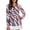 American Star Stripe Pattern, variant on Jiueut Zip Up Tennis Shirts for Woman Soft Golf Polo Koi Lotus Print Fall Polo Shirt with V Neck Comfortable Performance Golf Wear Long Sleeves, Size Small