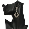 thumbnail image 3 of Women's Dangle Earrings 18K Gold 925 Sterling Silver Pave Diamond Jewelry, 3 of 3