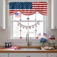 thumbnail image 3 of American Flag Tie Up Valances Curtain, Adjustable Kitchen Independence Day Stars Stripes Linen Style Background Valances for Windows Decor, Rod Pocket Short Curtains Set for Bedroom/Bathroom, 60"x18", 3 of 9
