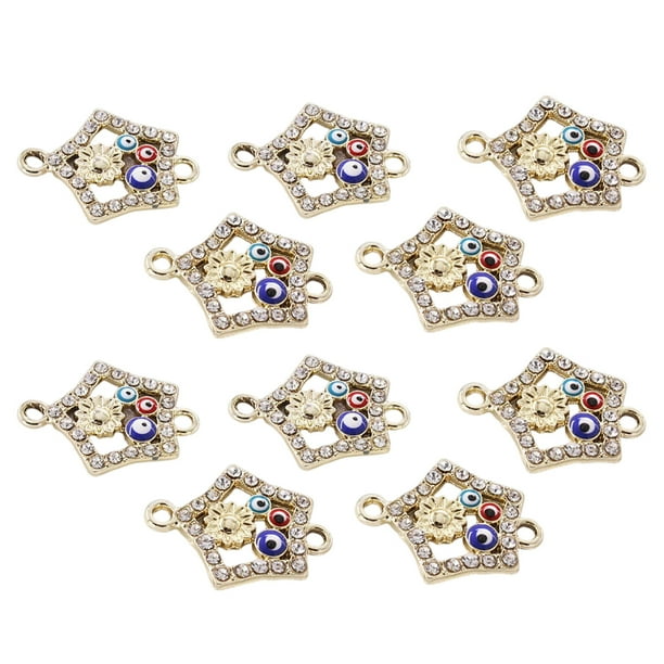 Minnieouse 10 piezas de gancho de abalorio de diamantes de imitación, suministro de joyería chapado brillante, colgante colgante hecho a mano para hacer Ropa, zapatos y accesorios Miscelánea Minnieouse AP010922-00B