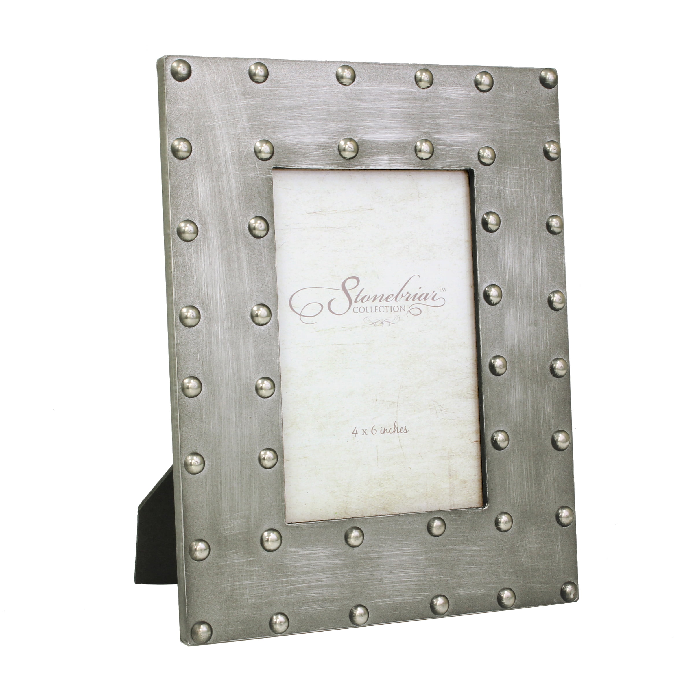 Stonebriar 4" x 6" Rectangle Metal Industrial Tabletop Picture Frame, Grey