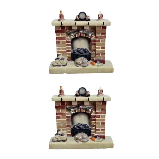 Toystoory Chimenea de muebles de escena en miniatura para escaparate Modelo de bricolaje Estilo A 2Conjunto