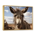 thumbnail image 2 of Designart "Portrait of a Gray Donkey" Animals Floater Framed Wall Art Living Room, 2 of 7