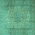 thumbnail image 1 of Ahgly Company Indoor Square Persian Turquoise Blue Traditional Area Rugs, 7' Square, 1 of 4
