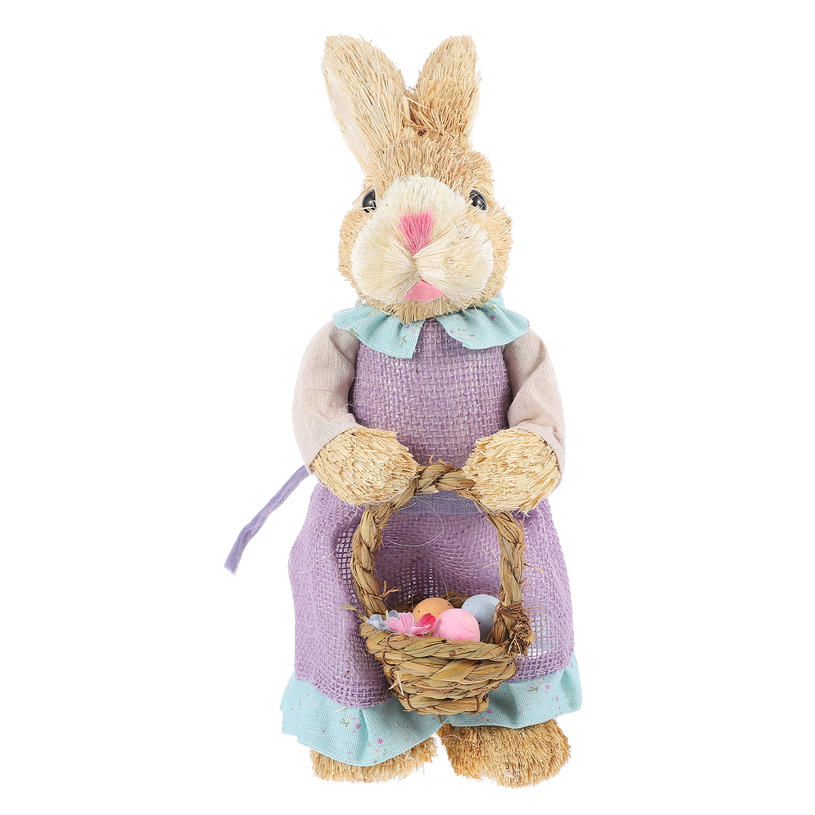 Easter Rabbit Bunny Rabbit Boy or Girl On Wooden Standing Decoration Figurine H.31cm 