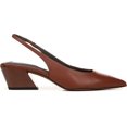thumbnail image 2 of Franco Sarto Women's Tobacco Leather A-Gena Slingback Pointed Toe Pumps 11M, 2 of 5