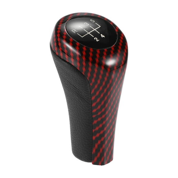 Unique Bargains 5 Speed Manual Gear Shift Knob for BMW 1 3 5 6 Series E81 E82 E87 E46 E90 E91 E92 E60 E61 E63 Black Red