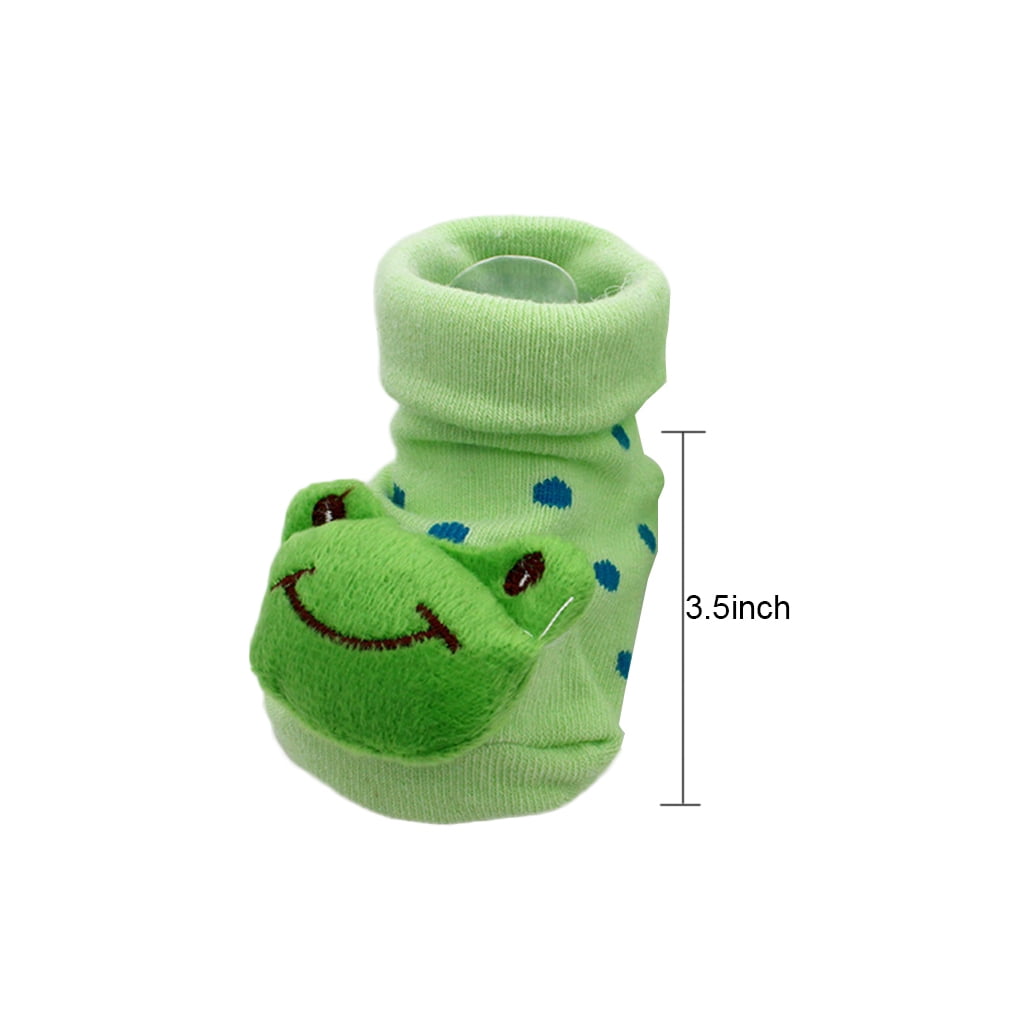 Fire Frog Infant Baby Cartoon Patterned Soft Rubber Bottom Anti-Slip Floor Socks Boots 