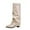 White, variant on Boots for Women,Stylish Pointed Toe Mid Calf Boots With Decorative Buckle Comfortable Heeled Boots For Women Autumn Winter Fashion Footwear,Knee High Boots Women,Brown,6