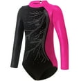 thumbnail image 2 of Girls Gymnastics Leotards Long Sleeve Sparkly Shiny Diamond Ballet Dance Costume One Piece Tumbling Outfits for Practice, 2 of 7