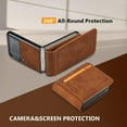 thumbnail image 4 of Premium PU Leather Flip Folio Case for Samsung Galaxy Z Flip 4, [One-Piece] [Anti-Slip] [Scratch Resistant] Slim Flexible Protective Card Slot Shockproof Wallet Cover - Brown, 4 of 16