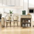 thumbnail image 3 of 82.6" Fluted Kitchen Island with Extendable Dining Table for 4-6, Island Table for Kitchen with Power Outlet, Kitchen Table with Double-Side Storage, 2 Drawers 2 Side Open Shelves, 3 of 13