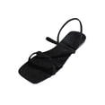 thumbnail image 3 of Domuza Strappy Sandals for Women Square Toe Dressy Summer Cute Vacation Ankle Strap Slip on Sandal Shoes Black 9（EU-42）, 3 of 4