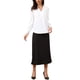 thumbnail image 2 of BLUSA CASUAL DE OFICINA INSPIRE CHIC PARA MUJERES, CHIFFON, CON CUELLO ALTO, ESCOTE EN V Y MANGAS LARGAS, TAMAÑO M, BLANCA, 2 of 6