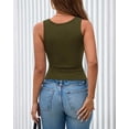 thumbnail image 6 of BTFBM Spring Tops for Women Summer Scoop Neck Ribbed Henley Button Sleeveless Casual Basic Tank Top Clothes Outfits, 6 of 9