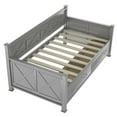 thumbnail image 6 of Bed Frame Twin Size Daybed with 2 Large Drawers, X-shaped Frame, Modern and Rustic Casual Style Daybed, Gray, 6 of 7