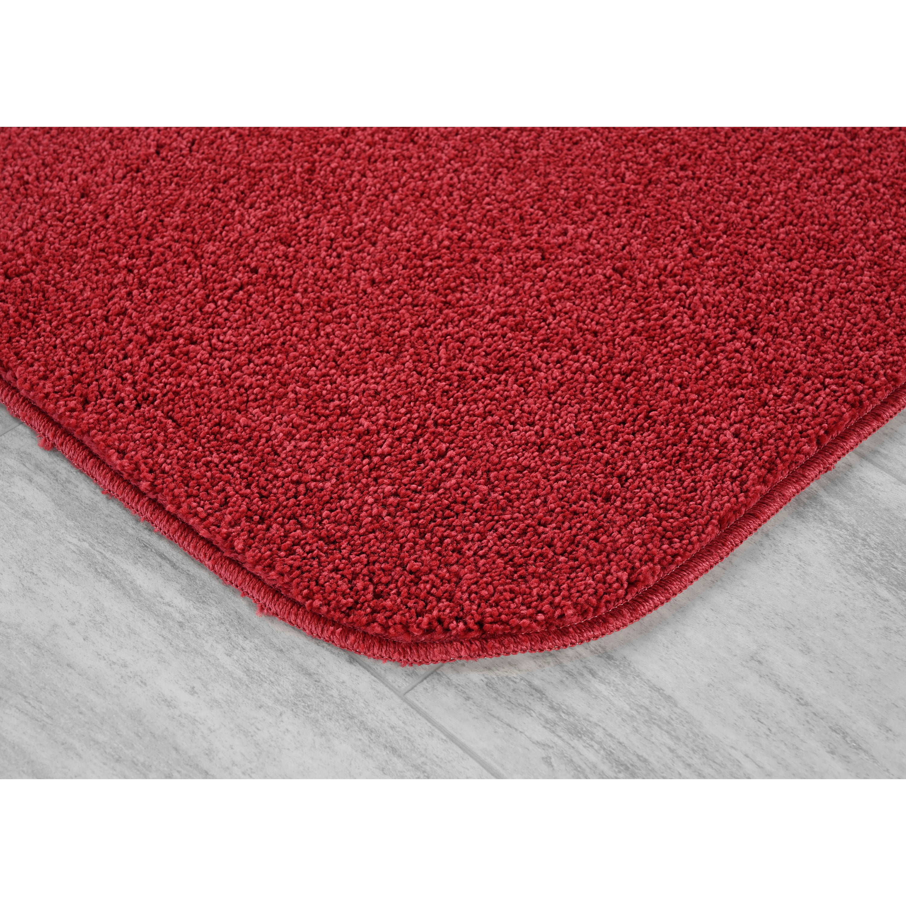 Garland Rug Gramercy Washable Polypropylene Classic Red Bath Rug, 20" x 34"