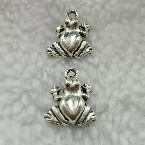 K-KED 240 pcs tibet silver frog charms 17x14mm B335