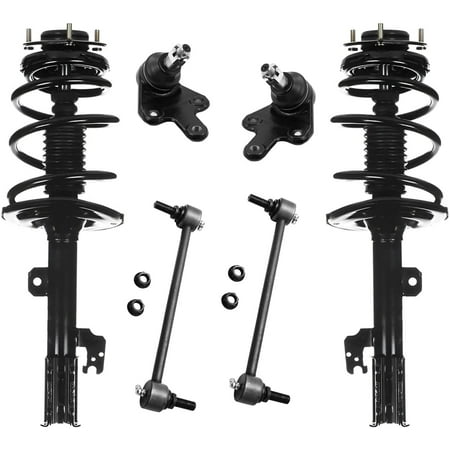 Detroit Axle - Front Struts w/Coil Springs Sway Bar Links Lower Ball Joints Replacement for 2009-2012 Toyota Venza - 6pc Set