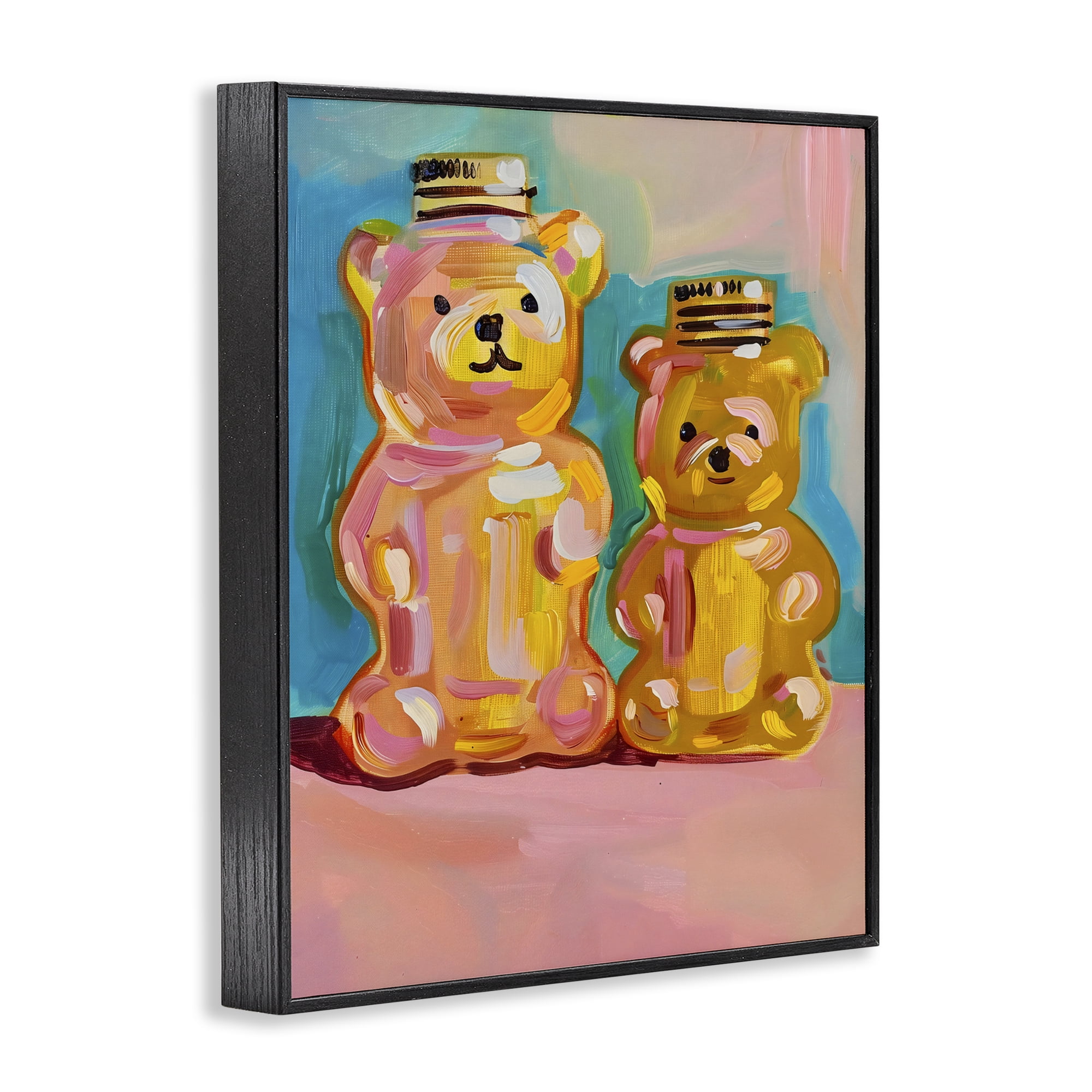 Stupell Industries Joyful Honey Bears Duo Black Framed Giclee Art, design by The Prints Vibe