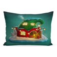 thumbnail image 1 of BOSDECO Maison de Fée Incroyable Décorée à Noël en Forme Taie d'Oreiller Housse de Coussin 20x30 Pouces, 1 of 1