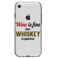 thumbnail image 1 of DistinctInk Clear Shockproof Hybrid Case for iPhone 7 8 SE (2020 Model) 4.7" Screen TPU Bumper Acrylic Back Tempered Glass Screen Protector - Wine is Fine But Whiskey is Quicker, 1 of 5