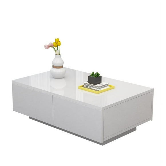 Coffee Tea Tables With 4 Drawers, Modern Side Table Centre Table, Rectangular Table For Living Room & Lounge 95x60x31cm