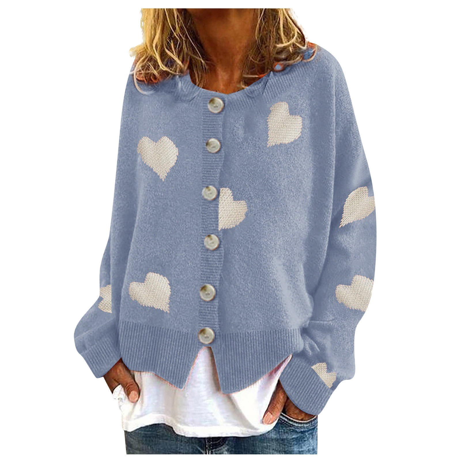 women's heart cardigan