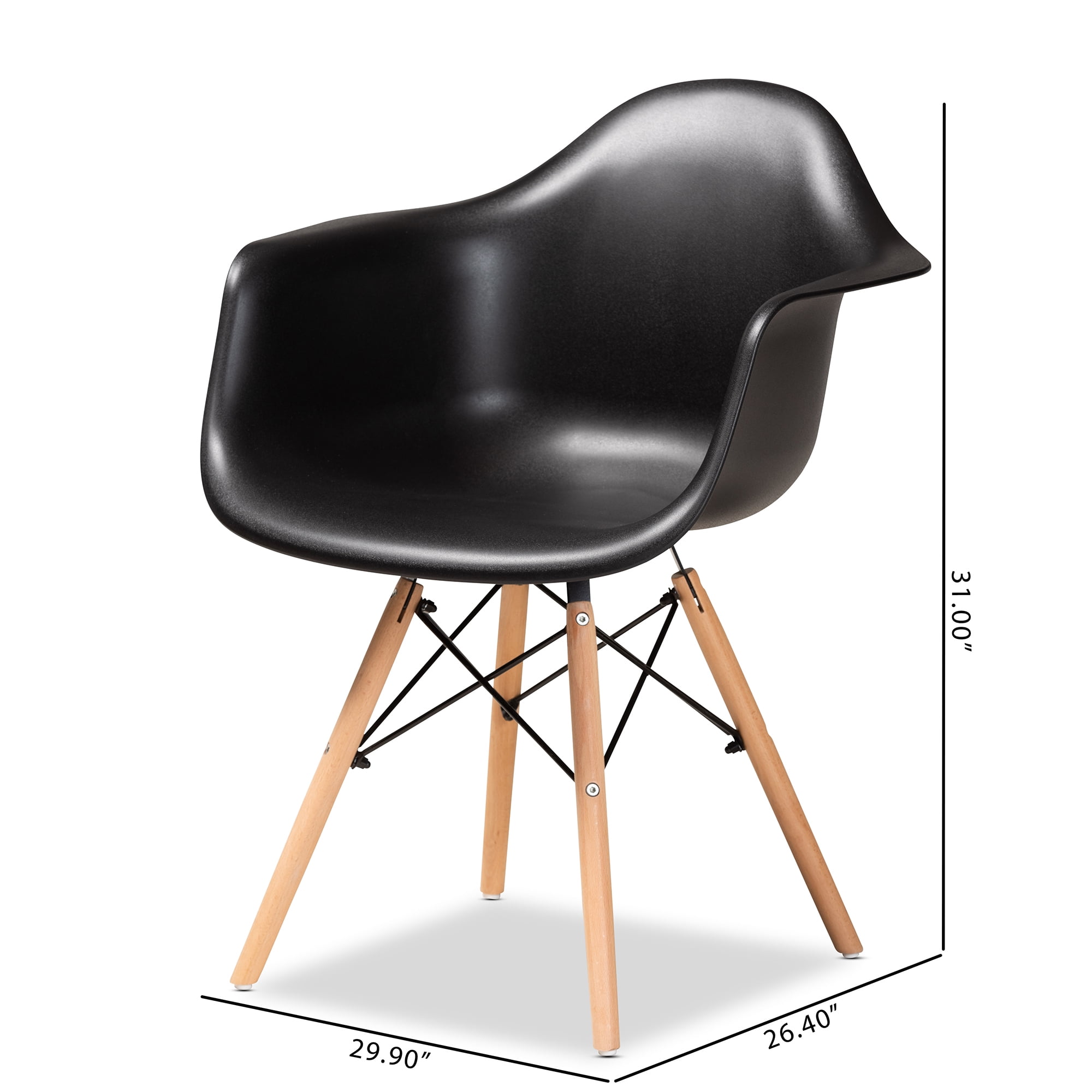 Baxton Studio Galen Dining Chair, Set of 4, Black
